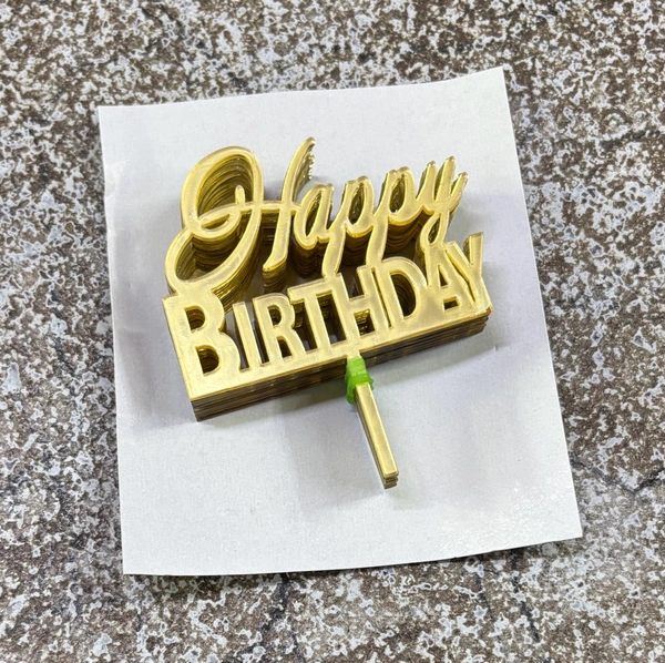 Mini Cake Topper - 10 Pcs Pack, D43, Gold