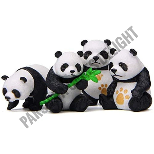 Life Style Panda Miniature Toy For Cake Decoration - 4 Pcs Pack