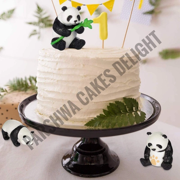 Life Style Panda Miniature Toy For Cake Decoration - 4 Pcs Pack