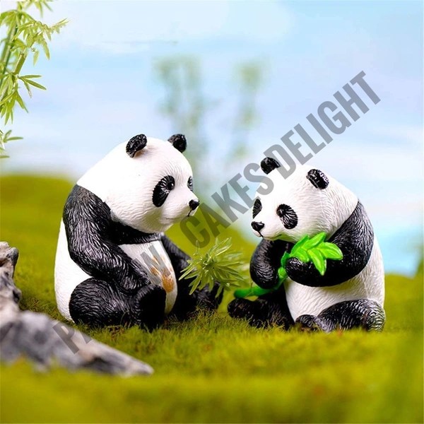 Life Style Panda Miniature Toy For Cake Decoration - 4 Pcs Pack