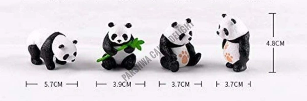 Life Style Panda Miniature Toy For Cake Decoration - 4 Pcs Pack