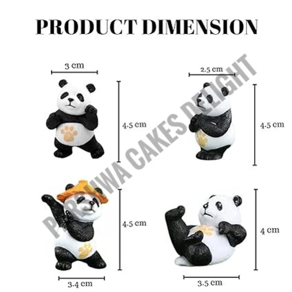 Kung-fu Panda Miniature Toy For Cake Decoration - 4 Pcs Pack