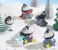 Penguin Miniature Toy For Cake Decoration  - Design 2, 6 Pcs Set