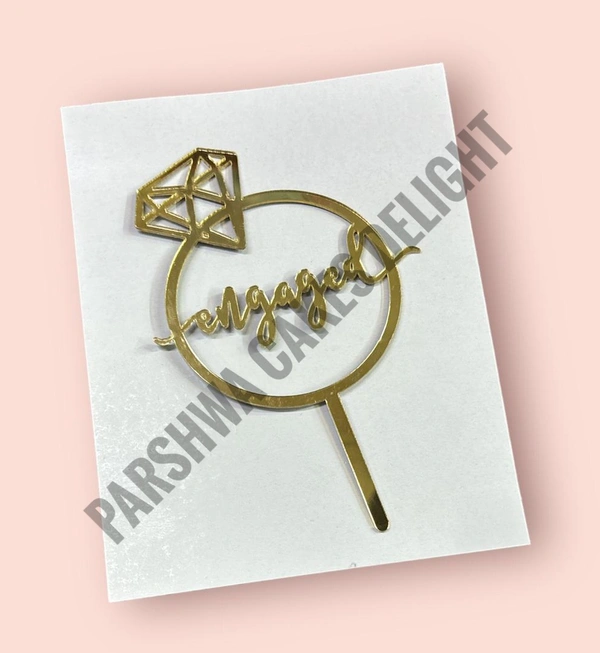 ACRYLIC TOPPER N - Gold, 192 Engaged, 4.5 Inches