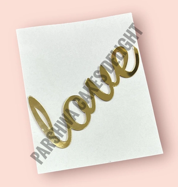 ACRYLIC TOPPER N - Gold, 193 Love, 4.5 Inches