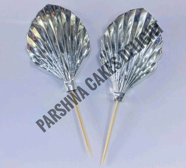 Palm Leaf - Silver, 2 Pcs