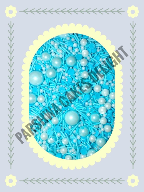 Blue Balls & Vermicelli Sprinkle - Approx 100g