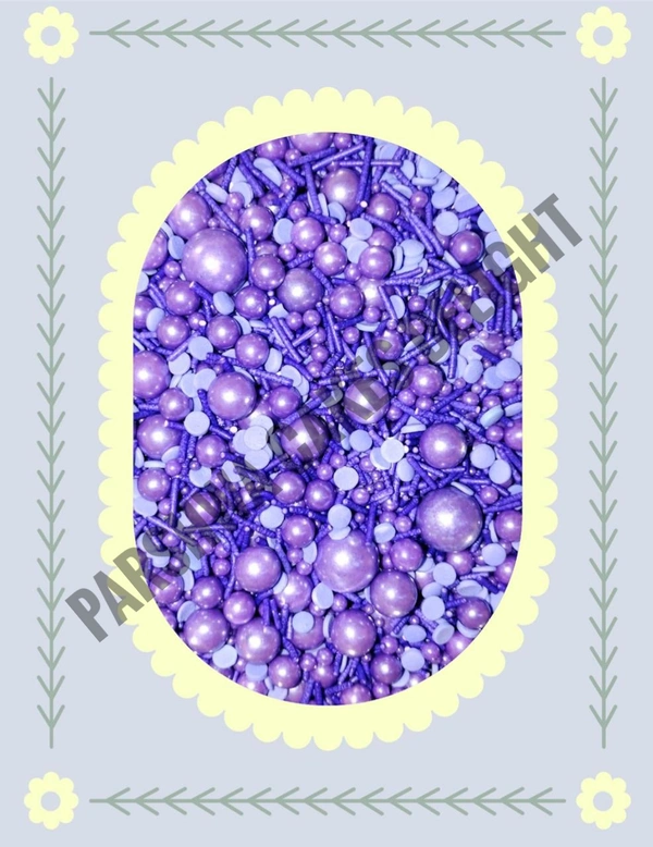 Purple Balls & Vermicelli Sprinkle - Approx 100g