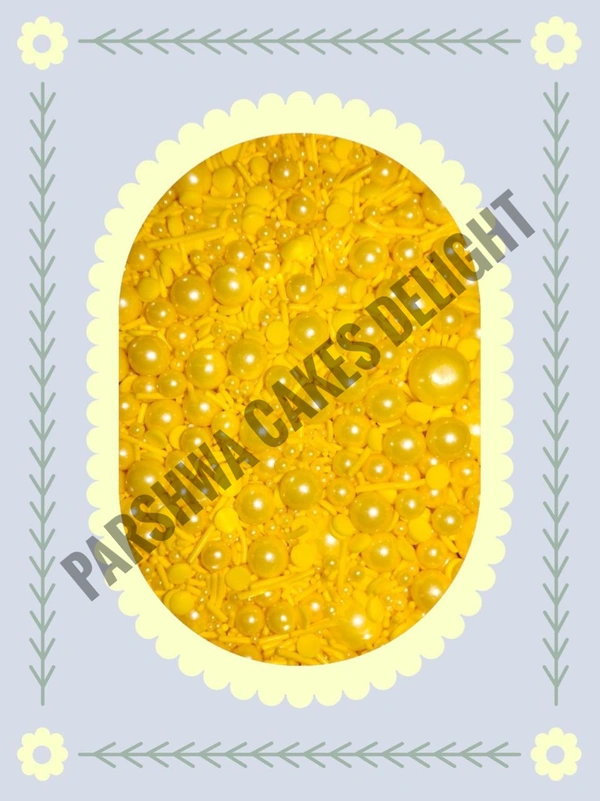 Yellow Balls & Vermicelli Sprinkle - Approx 100g