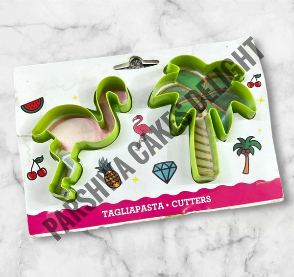 Plastic Flamingo & Tree Cutter  - 2 Pcs Pack