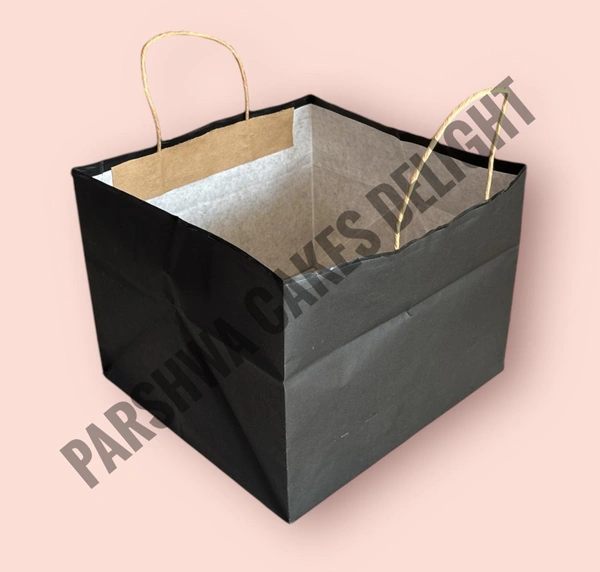 Black Cake Paper Bag Half Kg - 10 Pcs Pack, 9.5*9.5*7H