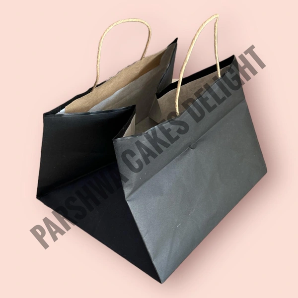 Black Cake Paper Bag Half Kg - 10 Pcs Pack, 9.5*9.5*7H