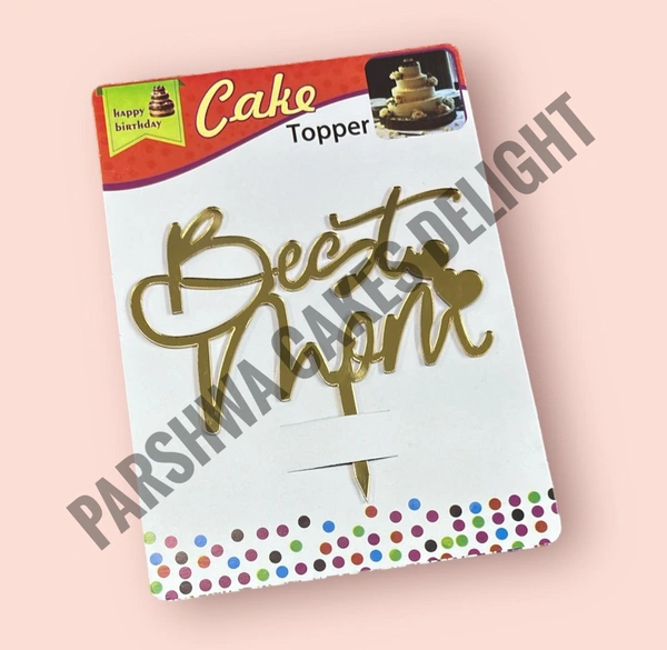 ACRYLIC TOPPER N - Gold, 4.5 Inches, 199 Best Mom