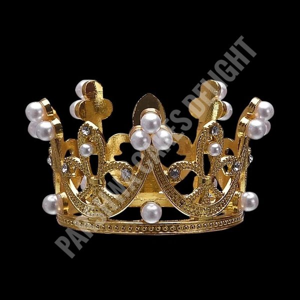 Mini Plastic Cake Crown - Gold, 1 Pc