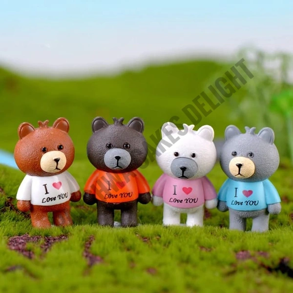 Miniature Teddy Bear - 4 Pcs Pack, C0039