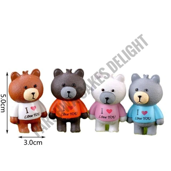 Miniature Teddy Bear - 4 Pcs Pack, C0039