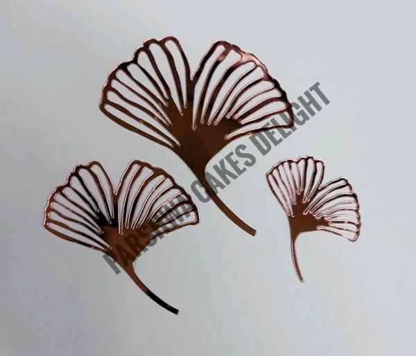 Acrylic Gynko Leaf - Rose Gold, 3 Pcs