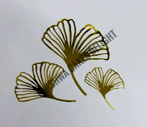 Acrylic Gynko Leaf - Gold, 3 Pcs