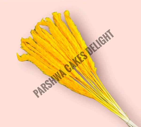 Pampas Grass Stick  - 5 Pcs, Dark Yellow