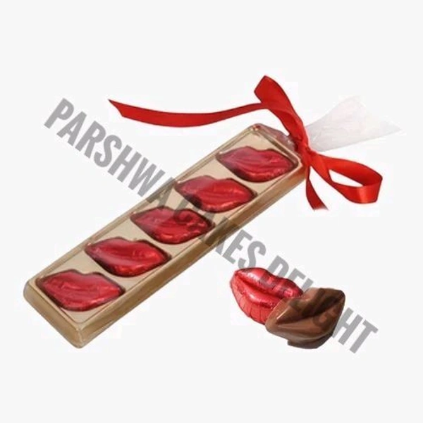 Lips Chocolate Box - Gold, 10 Pcs Pack, 5 Cavity