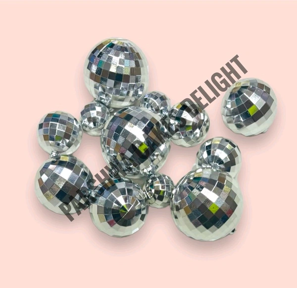 Imported Disco Balls - 12 Pcs Pack, Silver