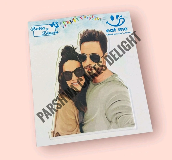 Edible Pre Cut Wafer Paper - Couple Design 7, 1 Pc