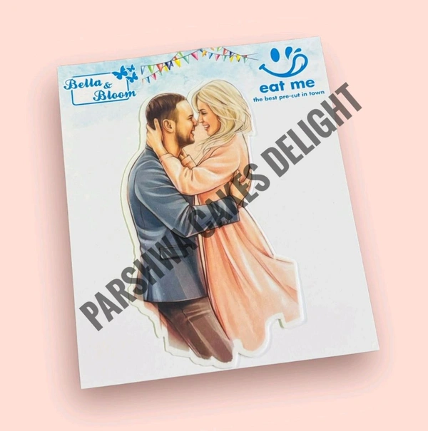 Edible Pre Cut Wafer Paper - Couple Design 8, 1 Pc