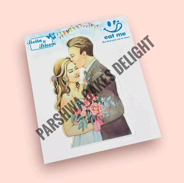 Edible Pre Cut Wafer Paper - Couple Design 9, 1 Pc