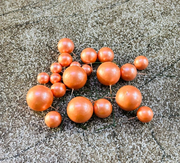 Pastel Faux Ball - 20 Pcs Pack, Dark Orange