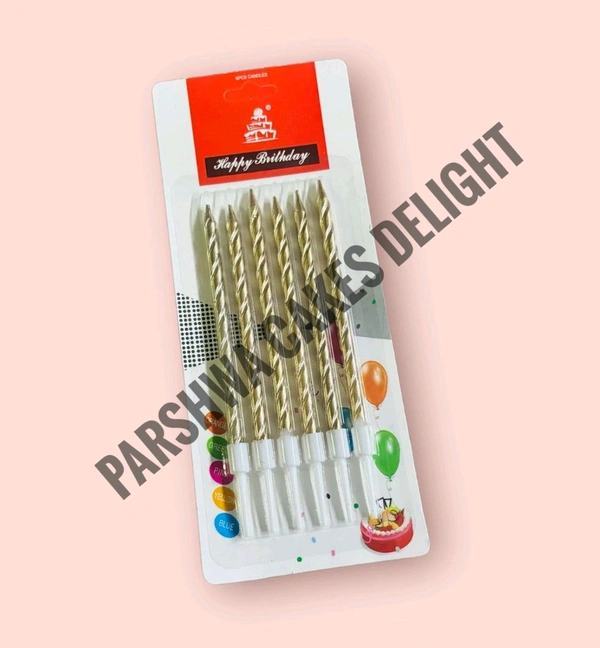 Twisted Candle - Champagne, 6 Pcs Pack