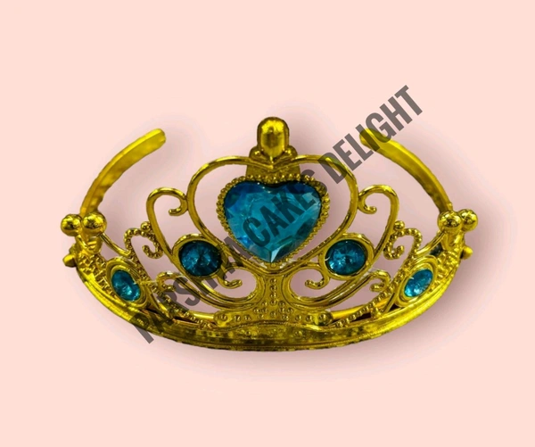 Cake Crown - Gold & Blue, 1 Pc