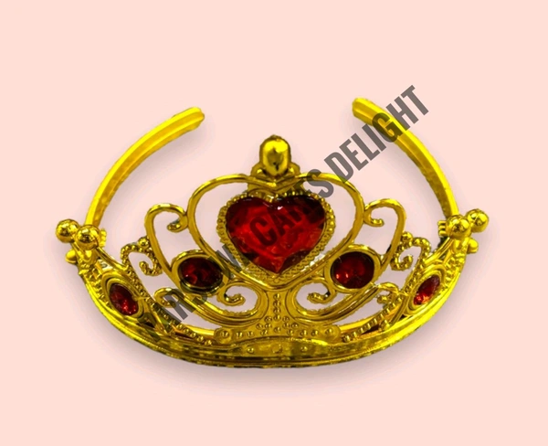 Cake Crown - Gold & Red, 1 Pc