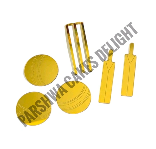 Acrylic Cricket Set - 1 Pack, Gold