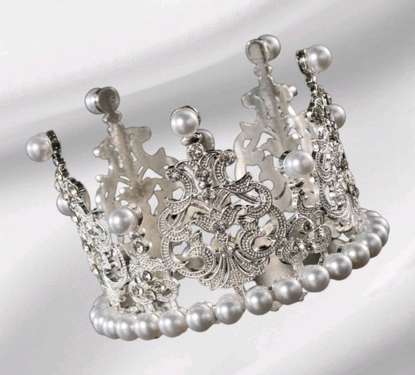 Crown Topper Lace Design - Silver, 1 Pc