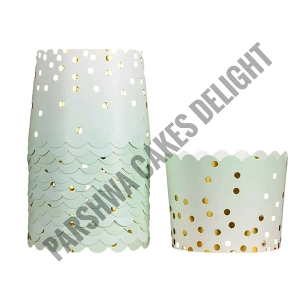Polka Dots Small Baking Cups - 50 Pcs, Green