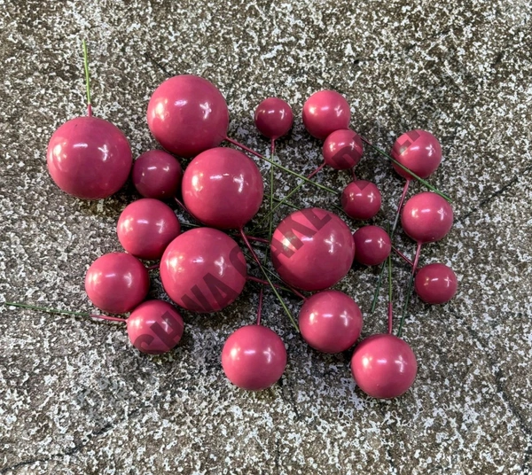 Imported Faux Balls - Dark Pink, 2Cm - 2.5Cm - 3Cm - 4Cm