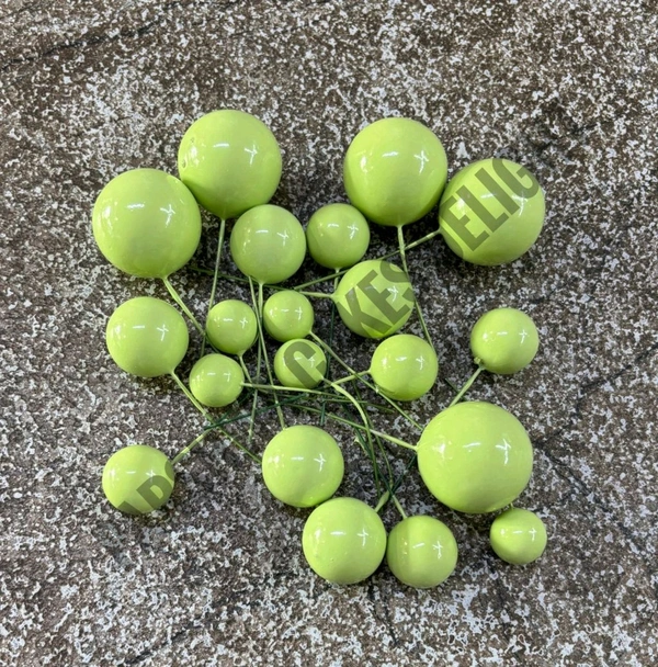 Imported Faux Balls - 2Cm - 2.5Cm - 3Cm - 4Cm, Parrot Green