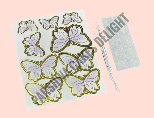 BUTTERFLIES WITH STRING - 1 Pkt, Light Purple