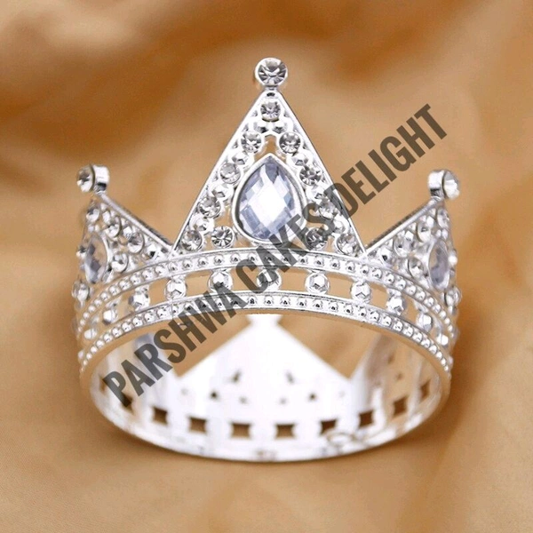 Metal Cake Crown - Silver, Delight 10, 1 Pc