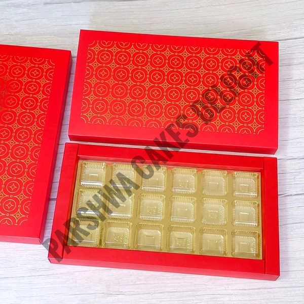 Chocolate Cavity Box - 10 Pcs Pack, 18 Cavity, Red