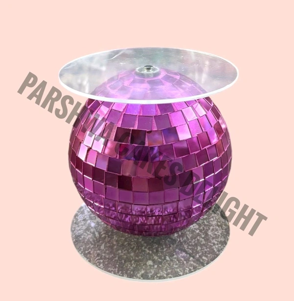 Disco Ball Cake Spacer - Pink, 1 Pc, Base 6 inch X Height 6 inch