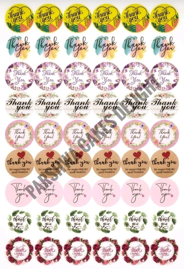 Thank You Sticker Sheet - 54 Stickers, 2 Inches