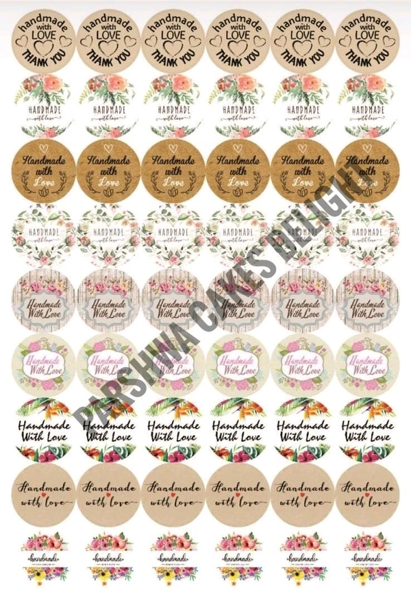 Homemade With Love Sticker Sheet - 54 Stickers, 2 Inches