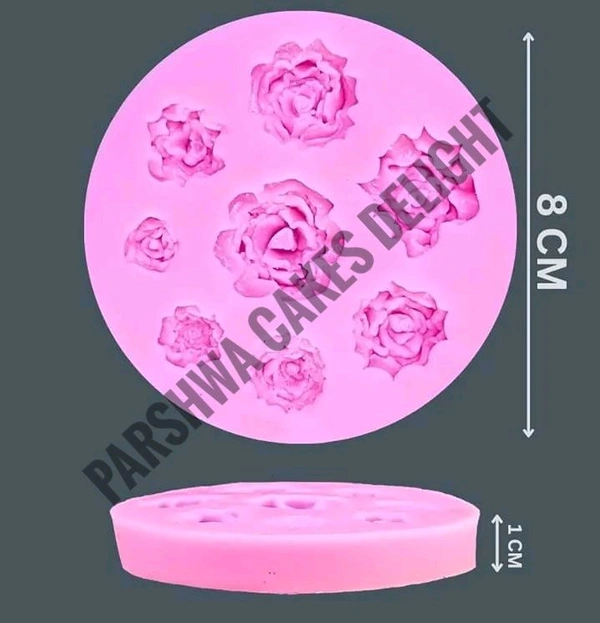 Rose Fondant Mould - 8 In 1