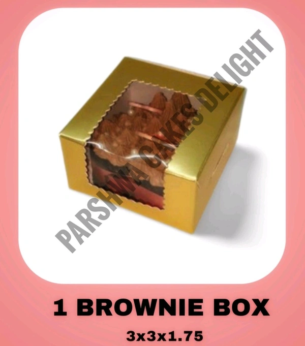 Brownie Box - Gold, 10 Pcs Pack, One Brownie