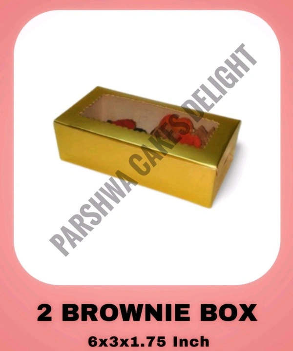 Brownie Box - Gold, 10 Pcs Pack, Two Brownie