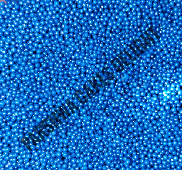 Edible Small Sprinkle Balls - Blue, 100g