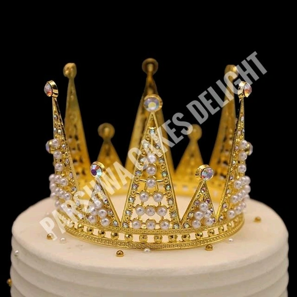 Vintage Cake Crown  - 1 Pc, Gold