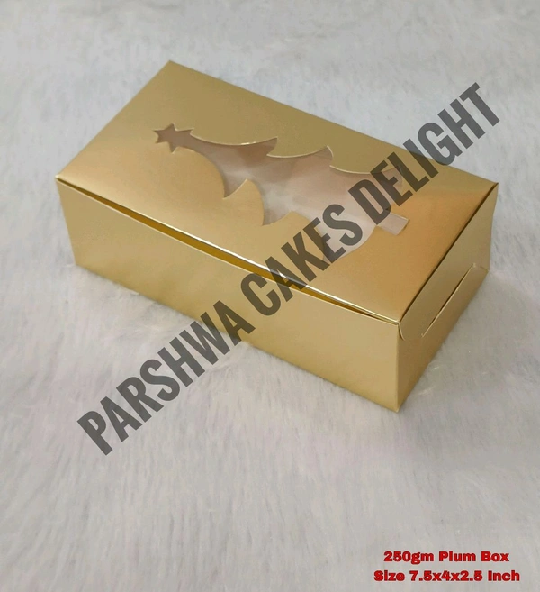 Christmas Plum Cake Box - 10 Pcs Pack, Gold, 250g Small 7.5*4*2.5"