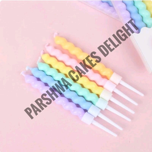 Pastel Twisted Candle - 6 Pcs Pack